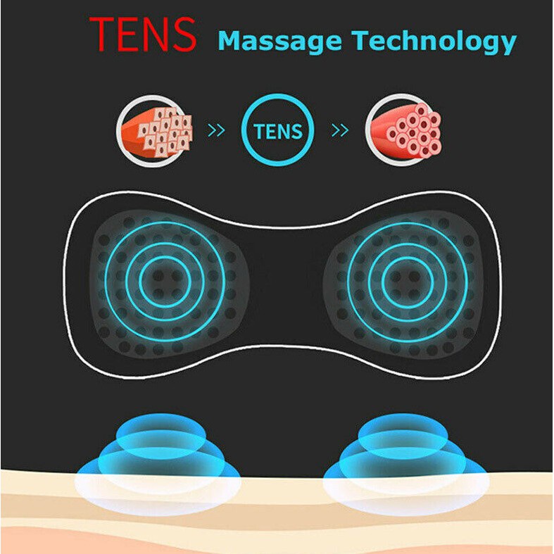 Đệm Massage Cổ Vai Gáy, Bắp Tay, Lưng Bằng Sung Điện Giảm Đau Nhức Hiệu Qủa - Miếng Dán Mat xa Toàn Thân 10 Chế Độ