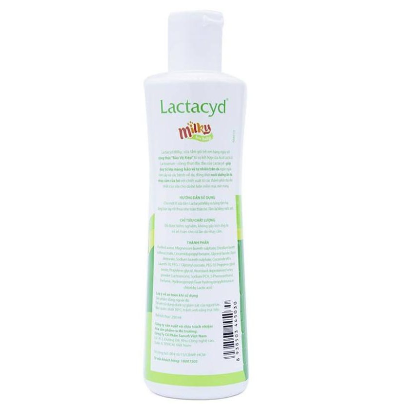 Sữa tắm gội trẻ em Lactacyd Milky 250ml