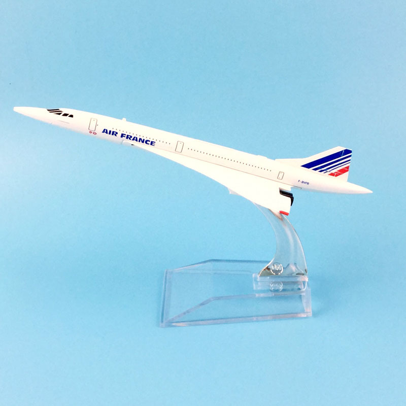 Máy bay mô hình 16cm không khí France Concorde Máy bay mô hình Diecast kim loại máy bay máy bay 1:400 máy bay đồ chơi Quà Tặng Miễn Phí vận chuyển