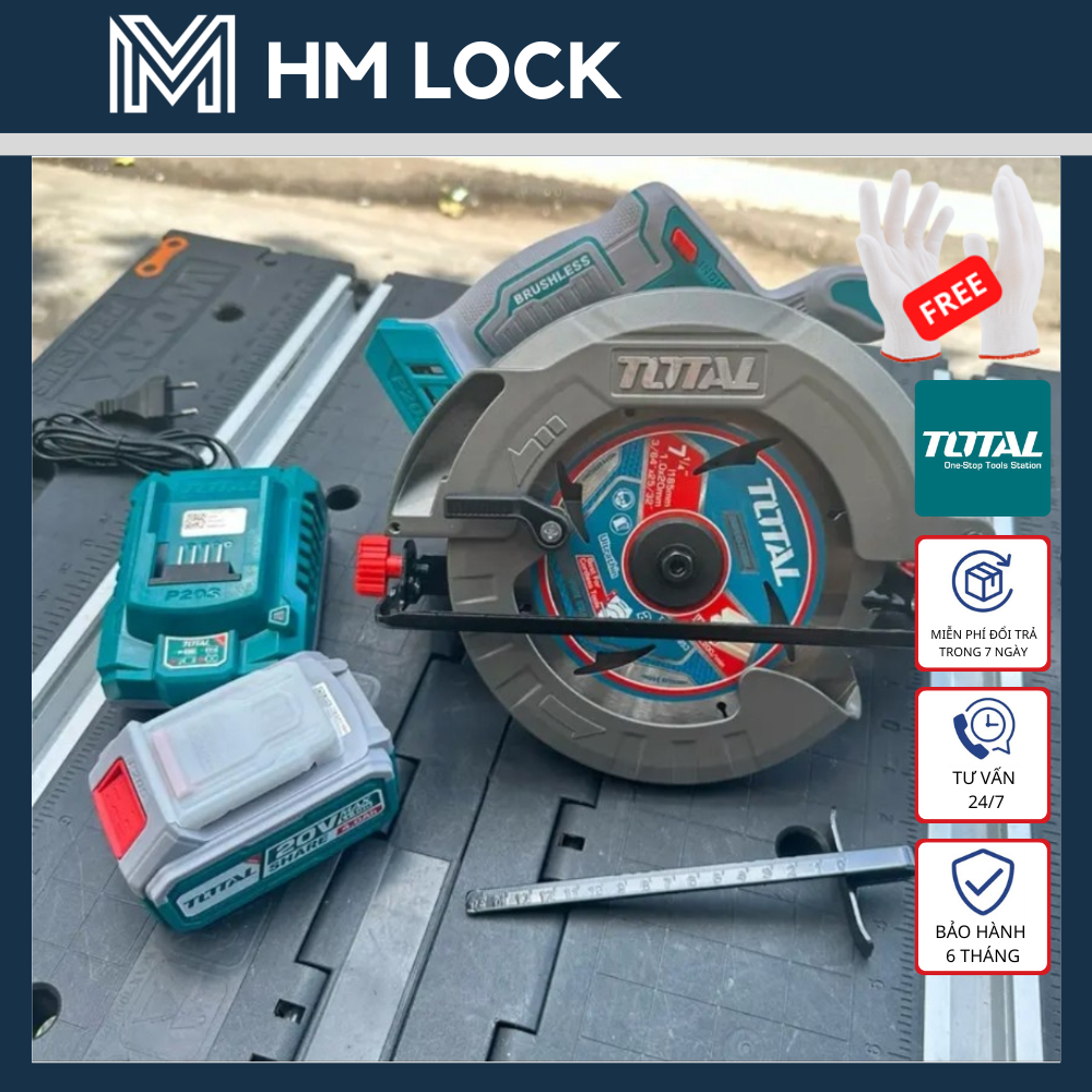 Máy cưa đĩa tròn dùng pin 20v total - hàng chính hãng - tsli18511