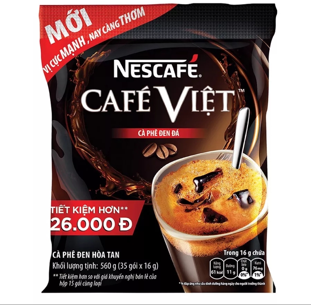 Cà phê hòa tan Nescafé café Việt cà phê đen đá (Túi 35 gói x 16g)