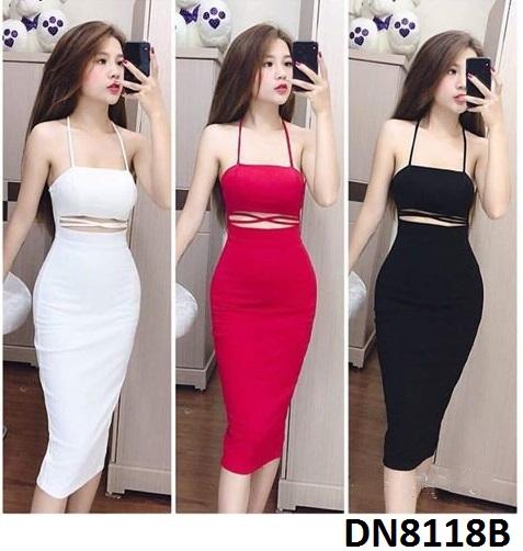 Đầm body sexy đan dây eo