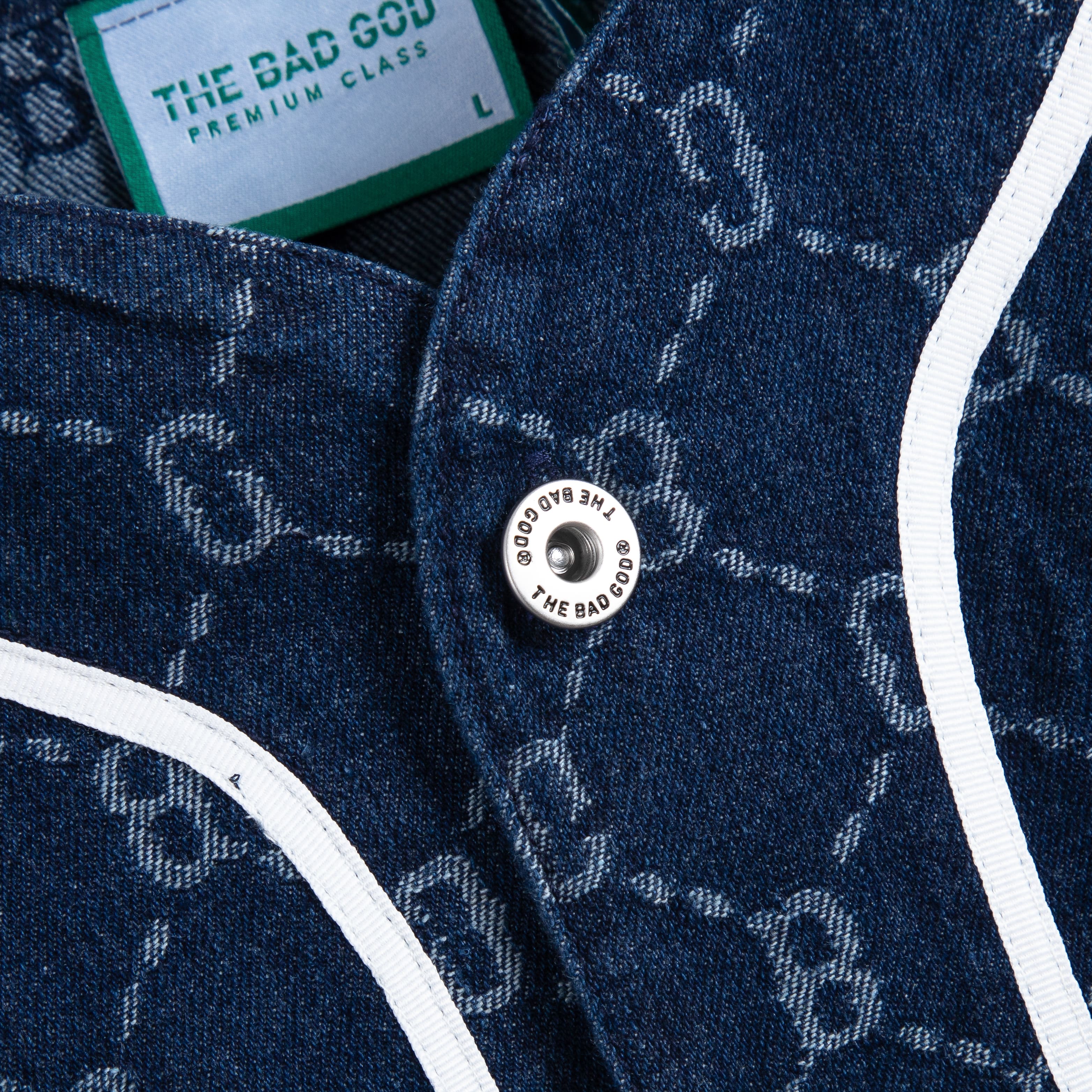 Áo sơ mi denim The Bad God phối viền Jerseys