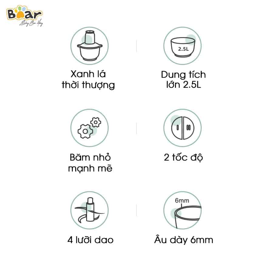 Máy xay thực phẩm đa năng Bear QSJ-C04R8S