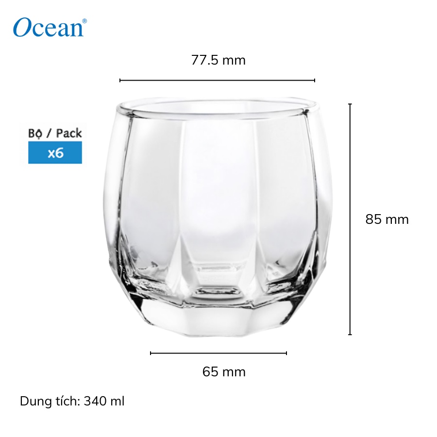 Ocean Jubilee Rock Glass Cup 340ml