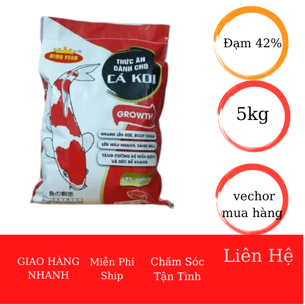 1KG Cám cá Koi tăng trưởng King Feed (42%Đạm)