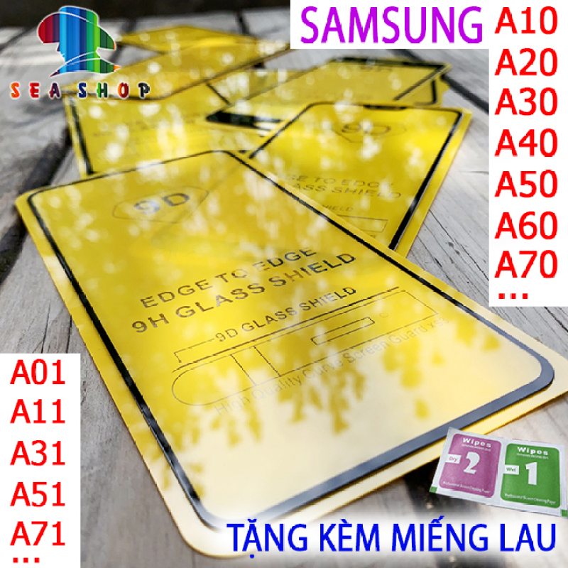 Kính cường lực Samsung Galaxy A full màn hình 9D / Kính cường lực Samsung: A10, A12 5G, A22 ,A02S ,A10S, A20, A20S, A30, A30S, A40, A40S, A50, A50S, A60, A70, A70S, A80, A80S, A90, A72, A51, A71, A32 5G...  tràn màn hình