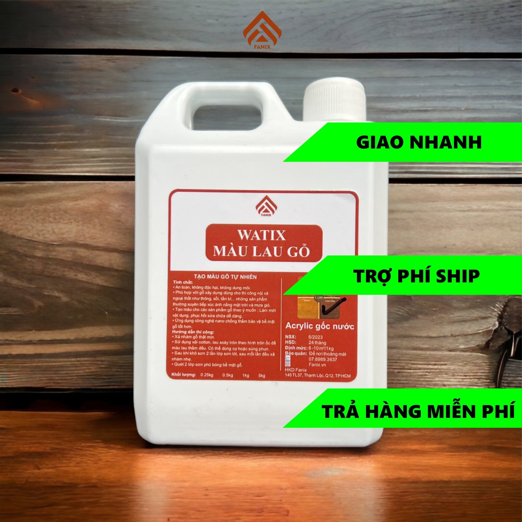 Sơn màu gỗ, sơn gỗ gốc nước - luxhome - lên vân gỗ,sơn gỗ màu cánh gián, cherry, honey, óc chó-an toàn , không độc hại