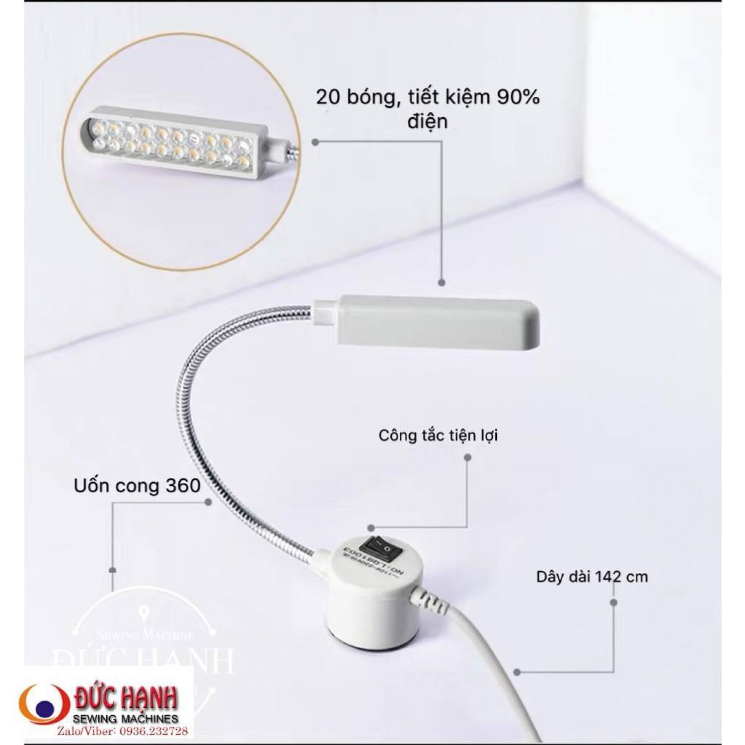 Đèn led cần gắn máy may 30 bóng