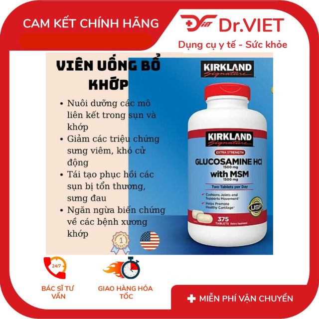 Kirkland glucosamine hcl 1500mg with msm 1500mg- bifa