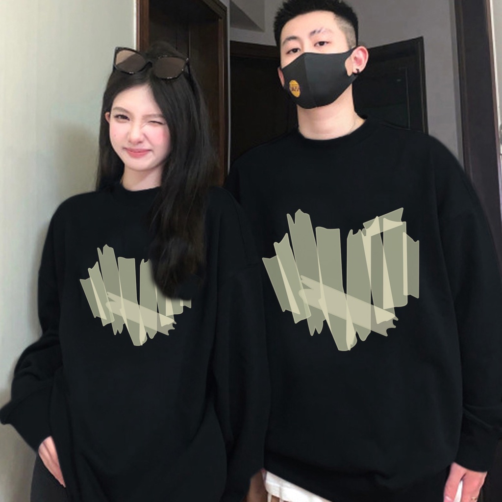 Áo cặp đôi, áo sweater unisex, áo đôi nam nữ nỉ trái tim hàn quốc siêu đẹp