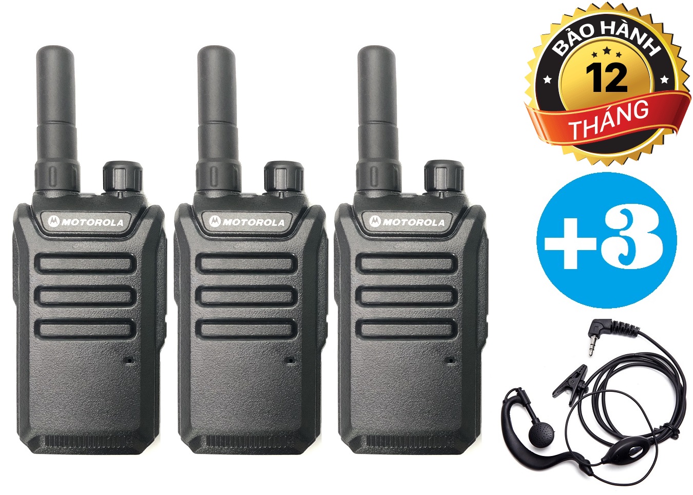 Bộ 03 Bộ đàm Siêu nhỏ Motorola GP600 + 03 Tai Nghe Chuyên Dụng