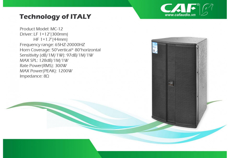 LOA FULL ĐÔI CÔNG SUẤT CAF MC-12 - TẶNG DÂY CANON