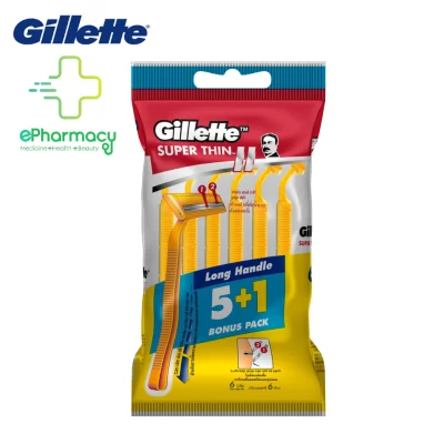 Dao cạo râu Gillette cán vàng túi 5 + 1 cái - Dao cạo Gillette Super Thin II