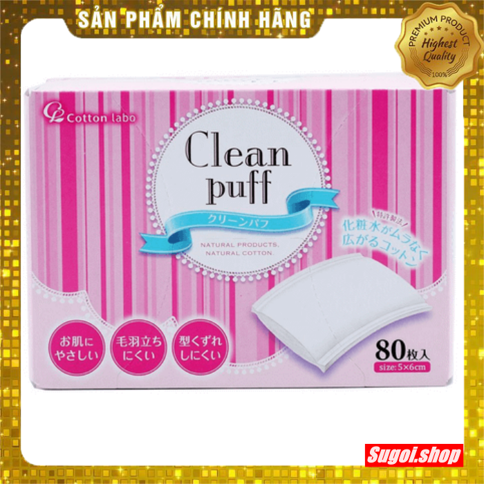 Bông tẩy trang Clean Puff Nhật Bản