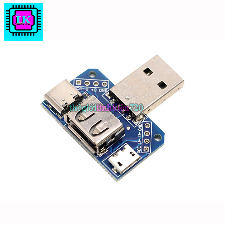 PCB Chuyển Đổi USB A Đực Sang USB Cái-USB Micro-Type C