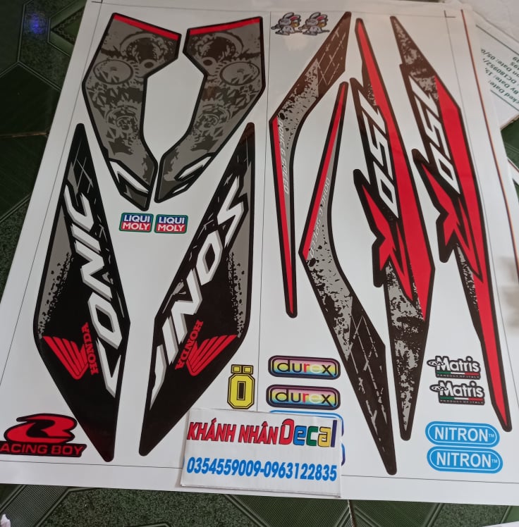 Tem rời sonic 2019 đỏ đen bạc