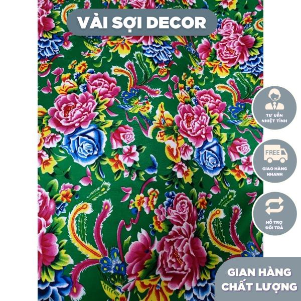 Vải con công màu xanh lá trang trí (khổ 1,6m)