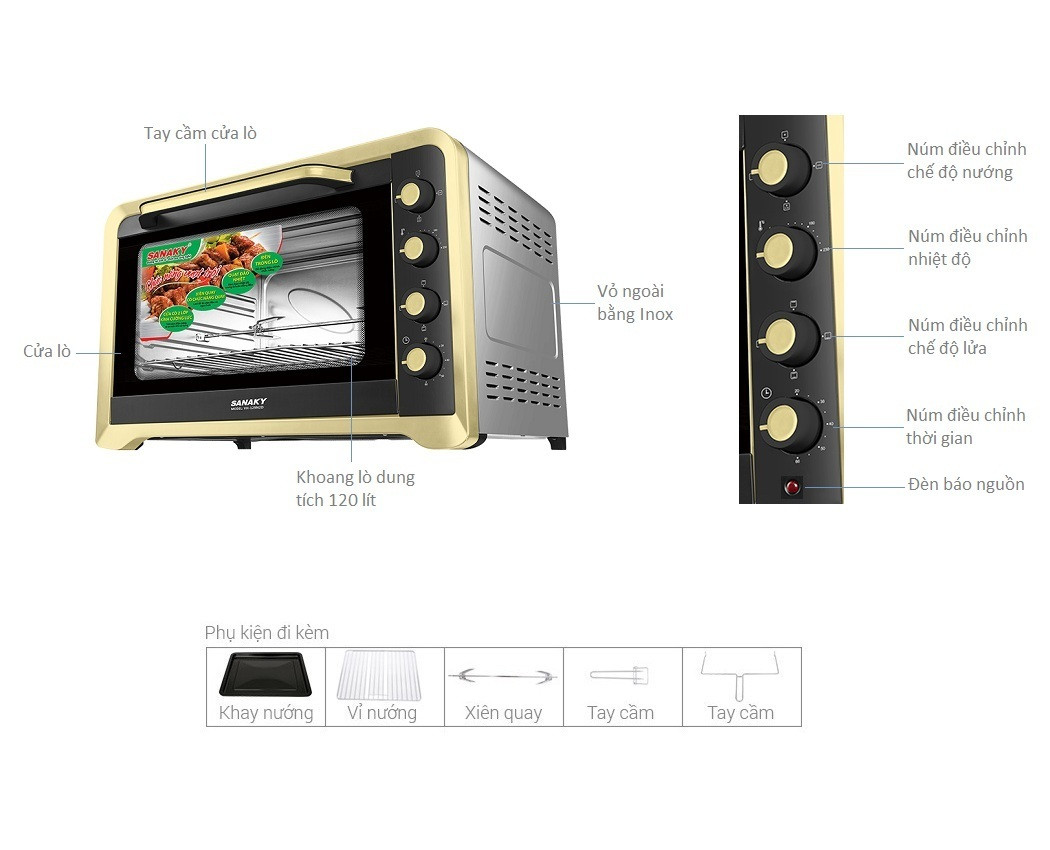 [GIAO TẠI HCM] - Lò nướng Sanaky VH-129N2D 120 lít