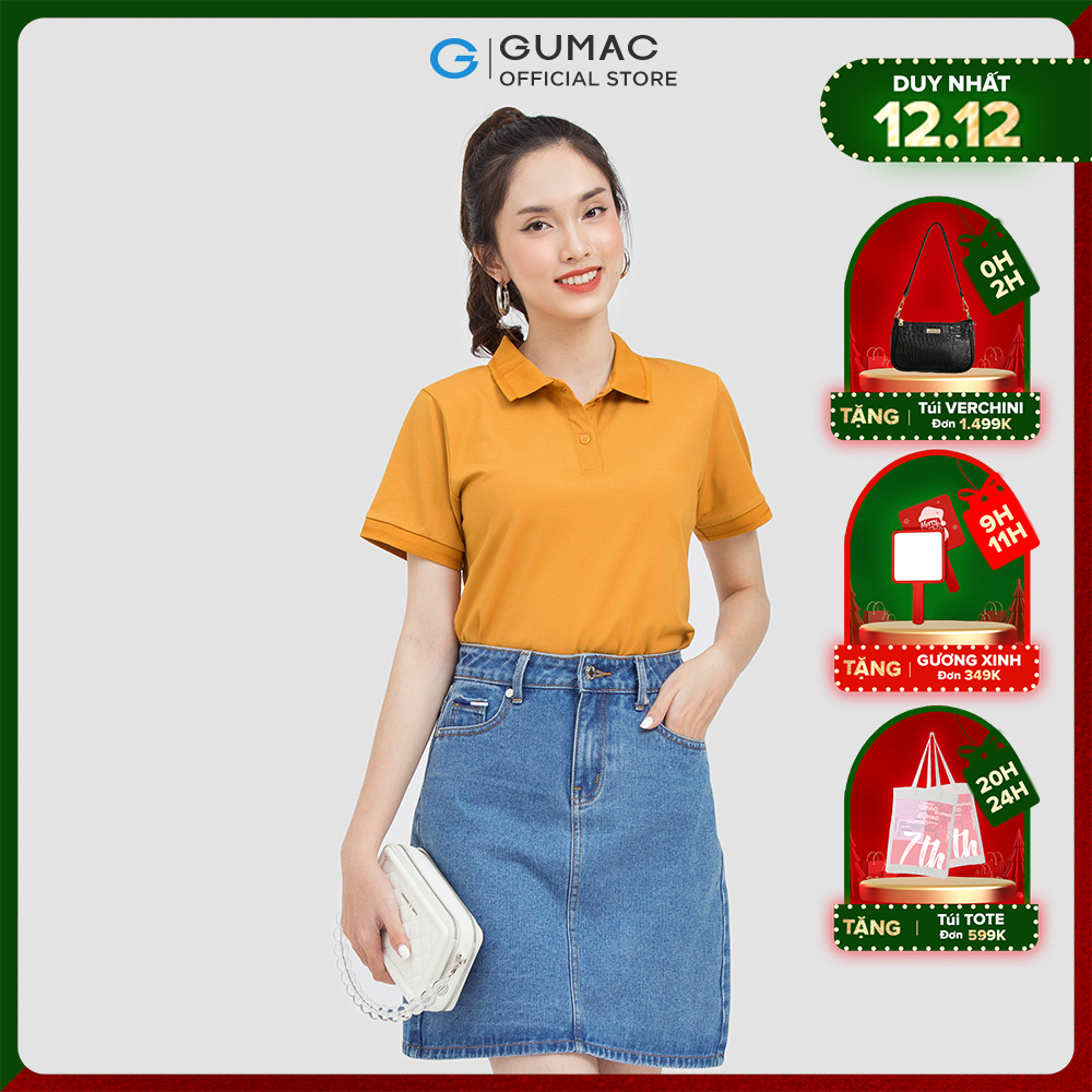 [15 - 17.5 | TẶNG QUÀ đơn từ 499K] Áo polo nữ GUMAC ATC06013 phối bo