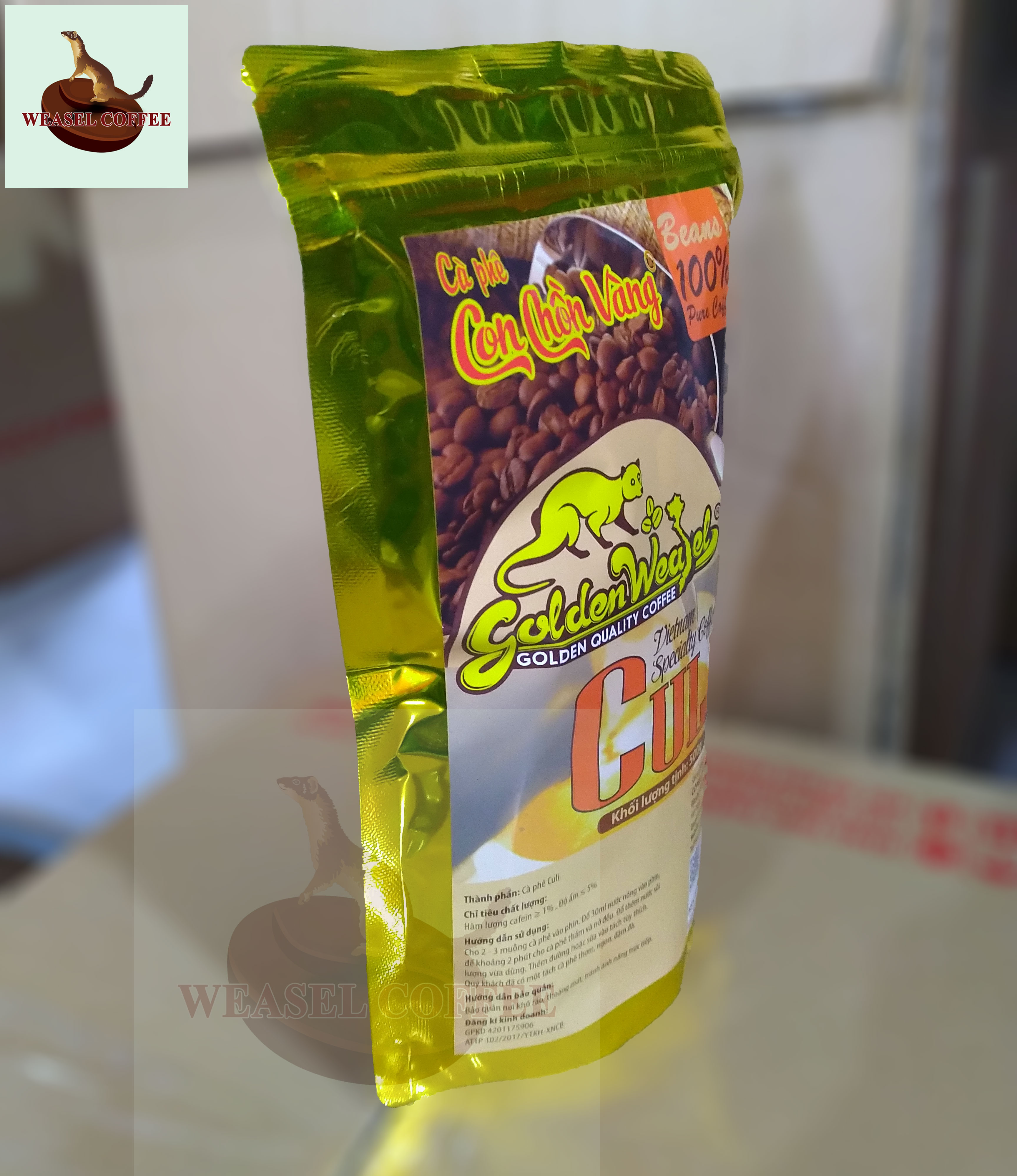 Cà Phê Culi Nguyên Chất -Túi Zipper 500g