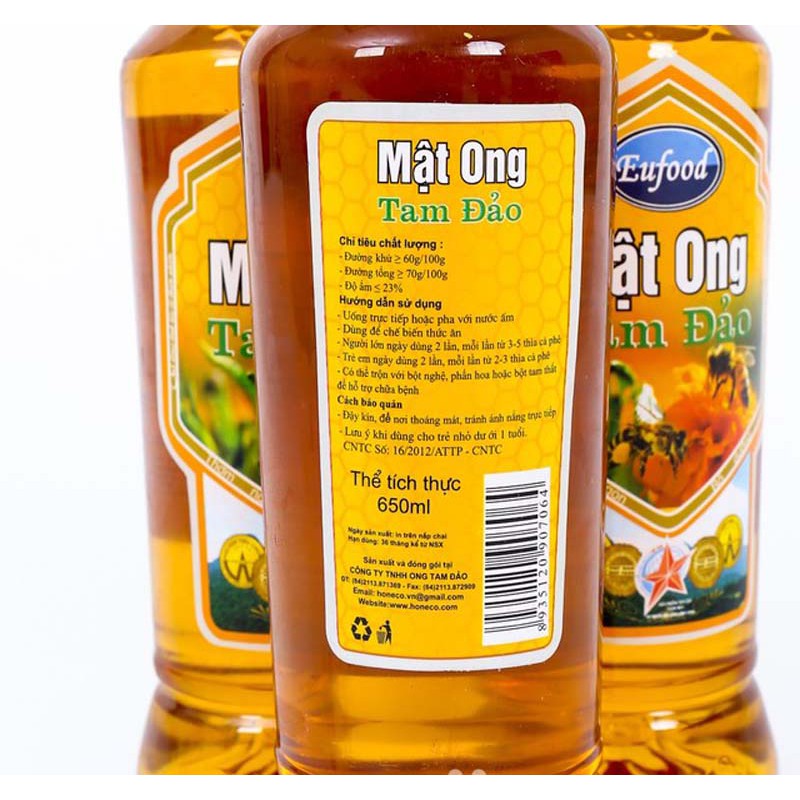 Mật Ong Tam Đảo EuFood chai 900gram