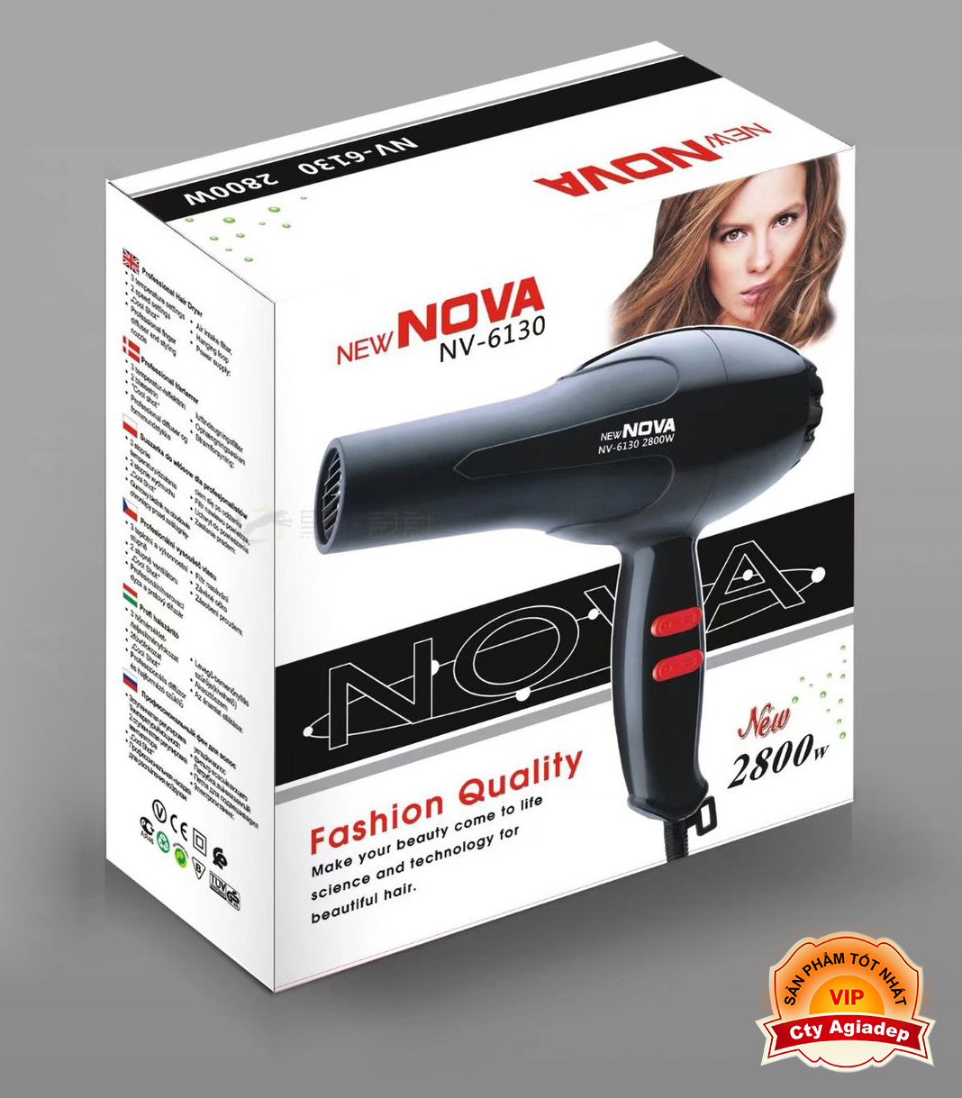 Máy sấy tóc cao cấp NOVA 6130 mạnh mẽ đa năng (Màu Đen)