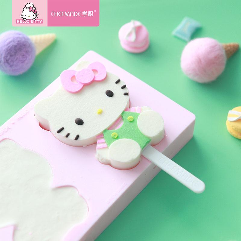 Hello Kitty (Hello Kitty) Được Ủy Quyền Chính Hãng Silicone Ice Cream Khuôn Sáng Tạo Vật Trang Trí Chefmade Học