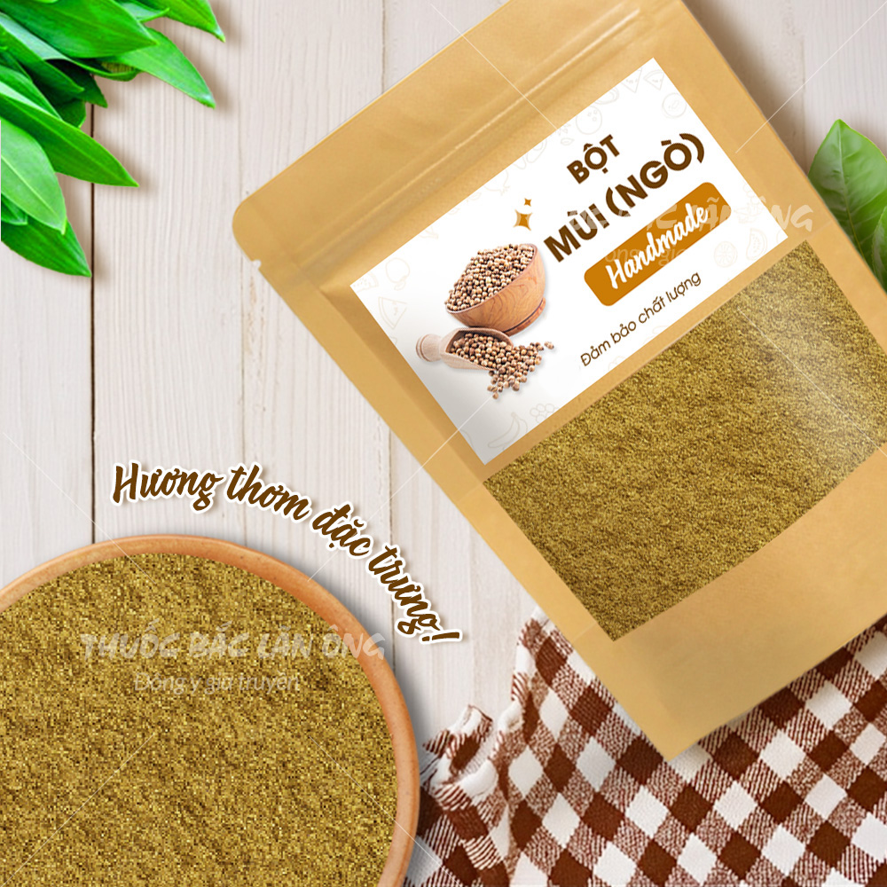 Bột mùi 100g, bột ngò nguyên chất, gia vị tẩm ướp, khử mùi tanh thực phẩm, tăng hương vị cho món ăn