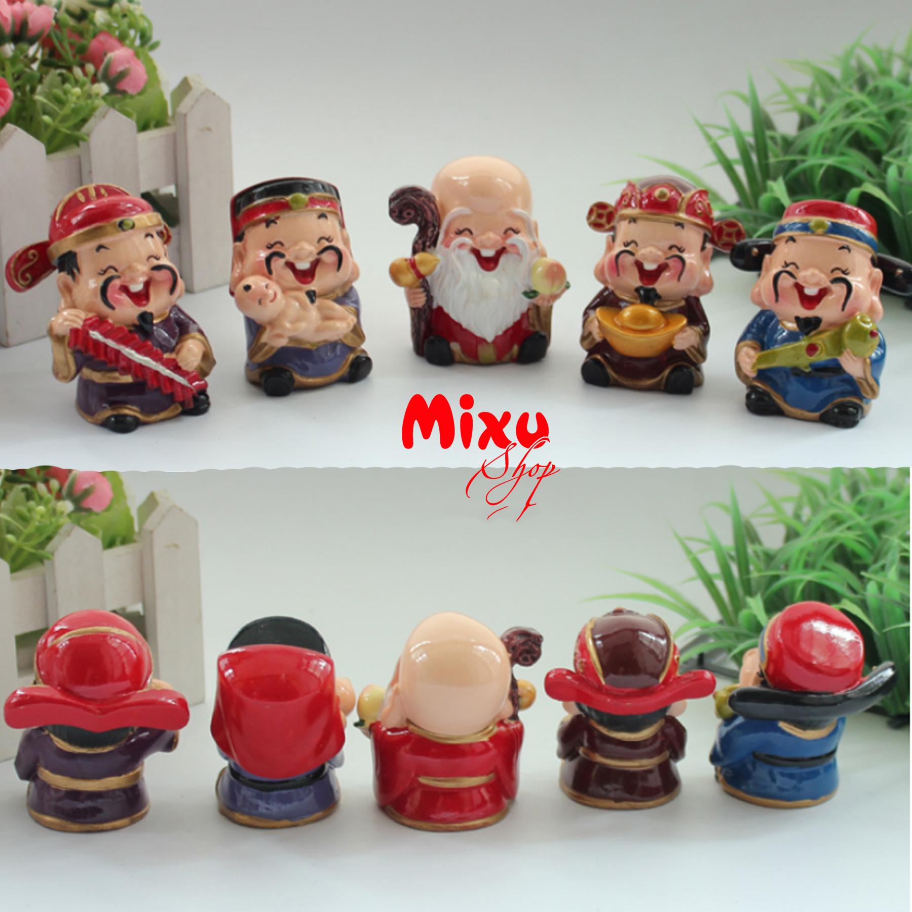 Bộ tượng Ngũ Phúc 6cm - cười híp mắt