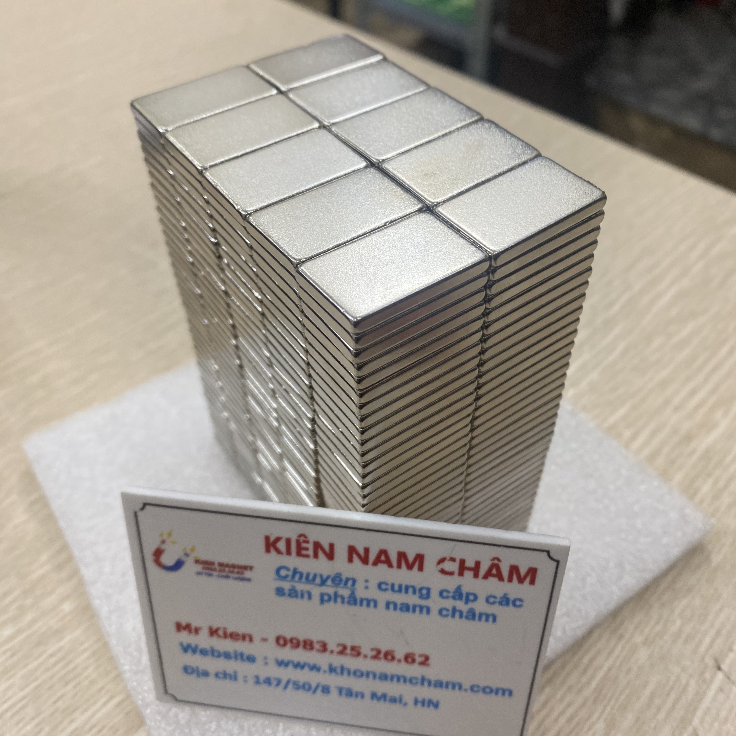 Nam châm viên 25x15x3mm - N45 siêu mạnh làm máy phát điện, nam châm xe điện