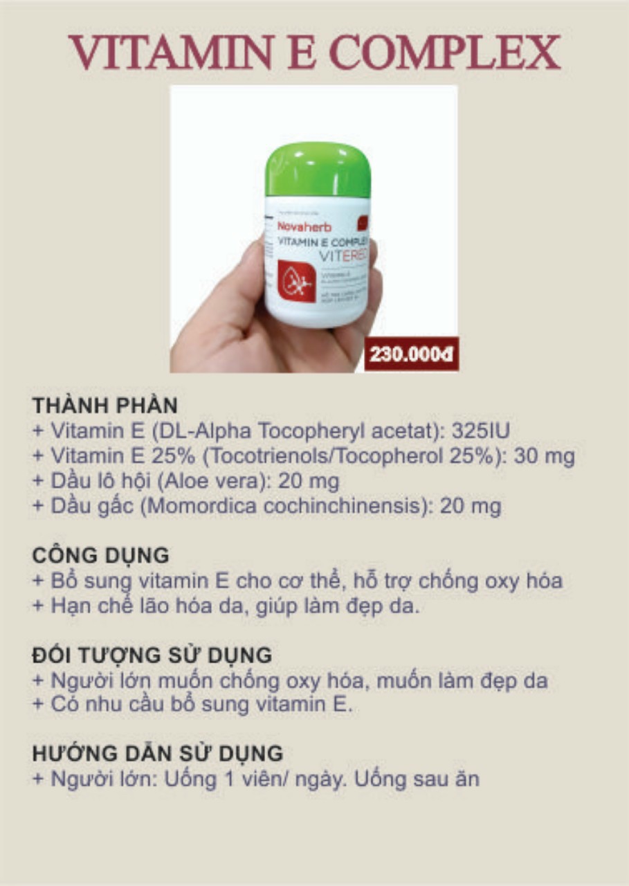 Vitamin E Complex Vitered hộp 30 viên