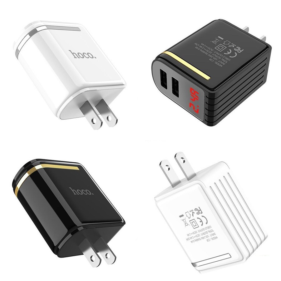 Củ sạc nhanh 2 cổng có đèn led Hoco C39 - hàng chính hãng