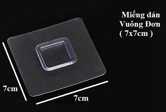 Bộ 2 miếng dán Vuông ĐƠN (7x7cm TRONG SUỐT) thay thế - mua dự phòng