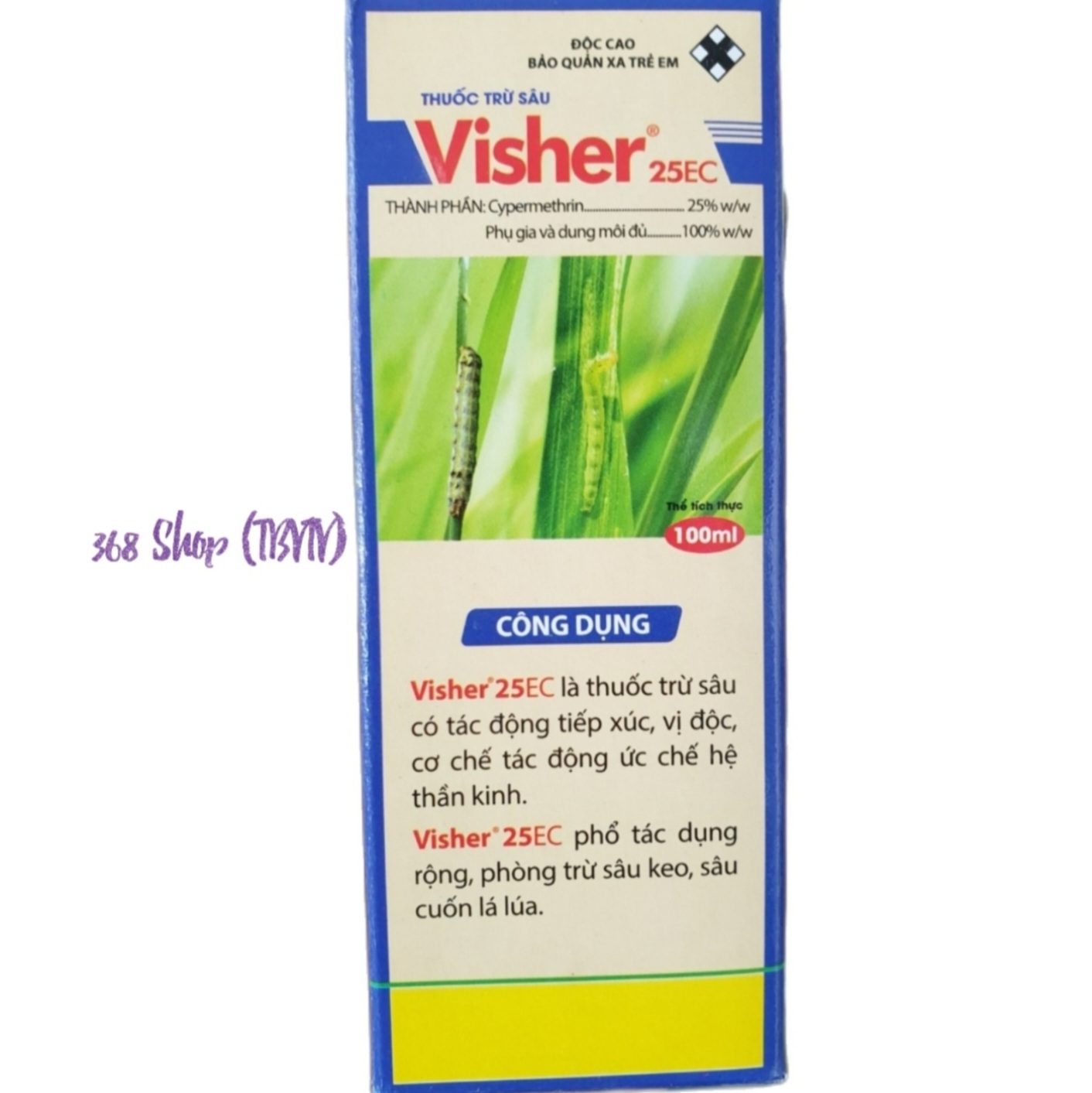 💎 Thuốc trừ sâu Visher 25EC (100ml)💖 Trừ sâu keo, sâu cuốn lá, sâu tơ, sâu xanh.