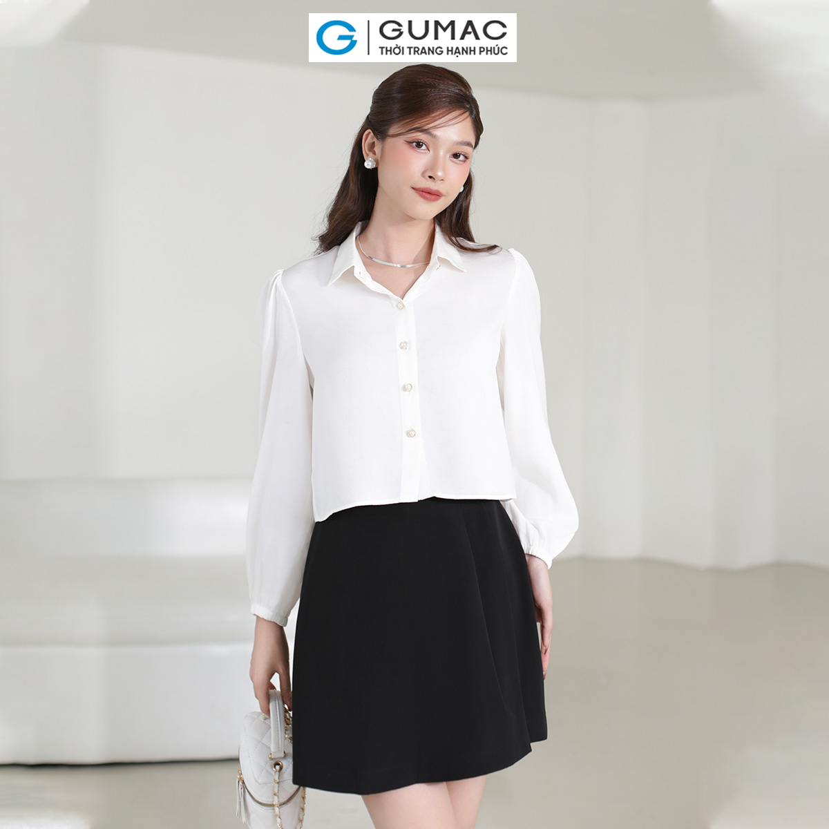 Áo sơ mi kiểu bo tay thời trang gumac lae0301