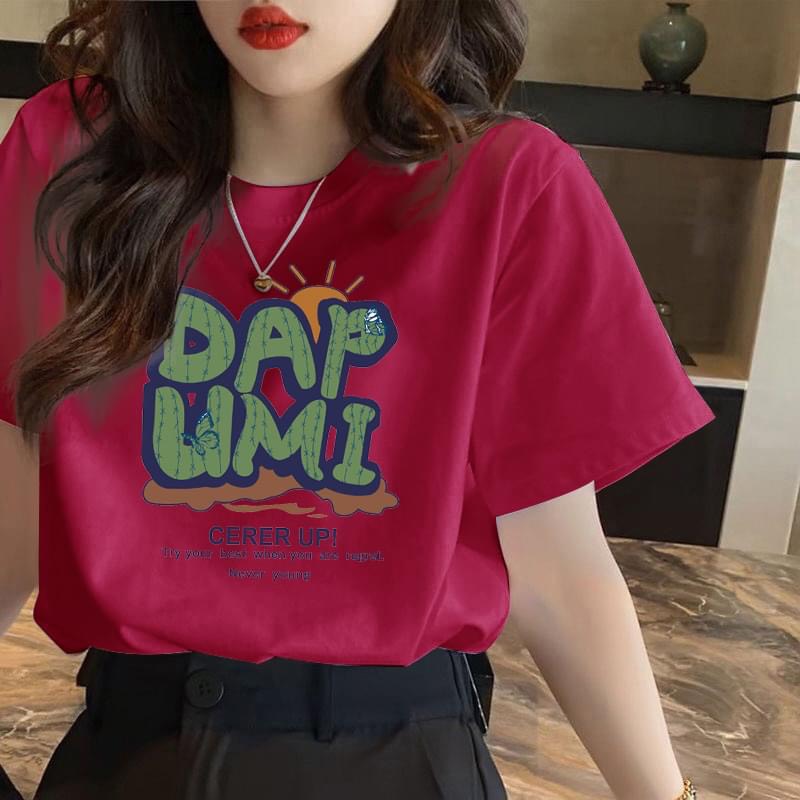 Áo thun cổ tròn in họa tiết T084