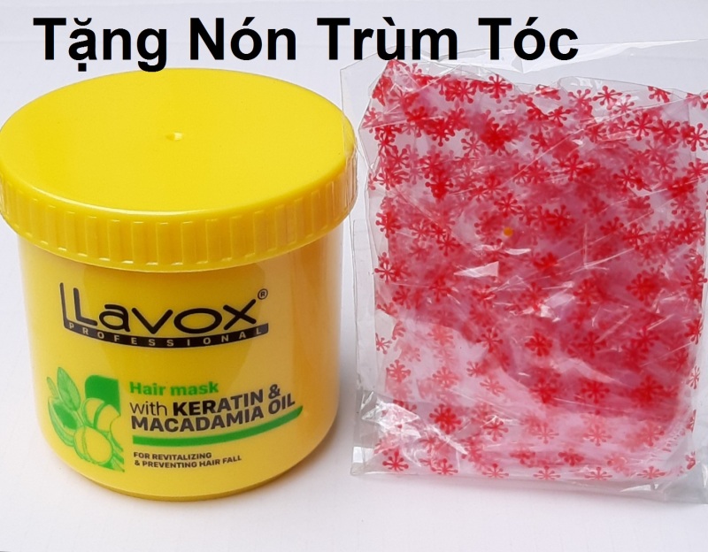 Hấp dầu Ủ Tóc Ngừa rụng tóc hư tổn Tinh chất Keratin & Macadamia Lavox 500ml (tặng nón trùm tóc) nhập khẩu
