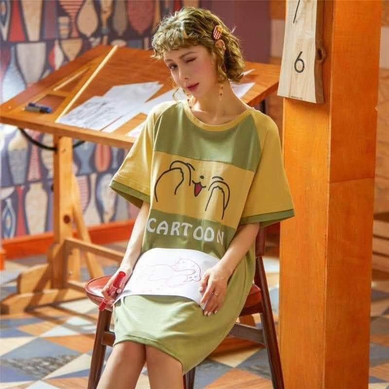 Váy ngủ, đầm thun hàng Quảng châu túi zip xịn