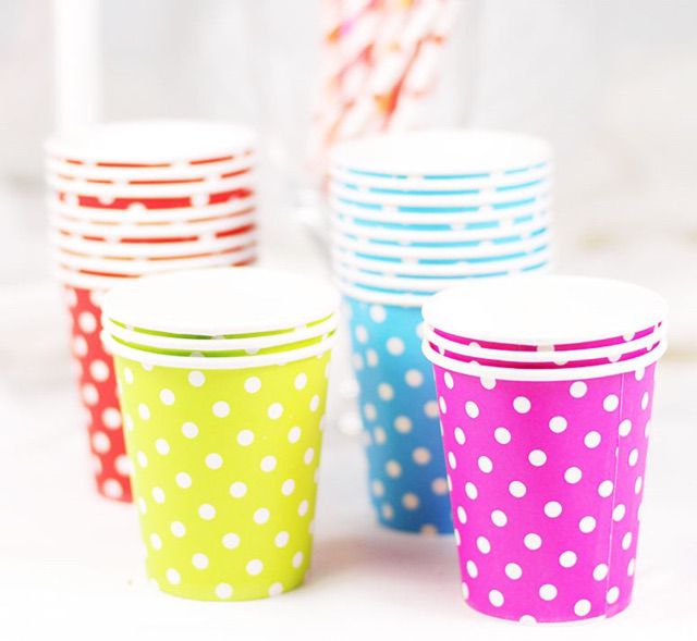 Set 6 Cốc Sinh Nhật Ly Giấy Sinh Nhật Chấm Bi