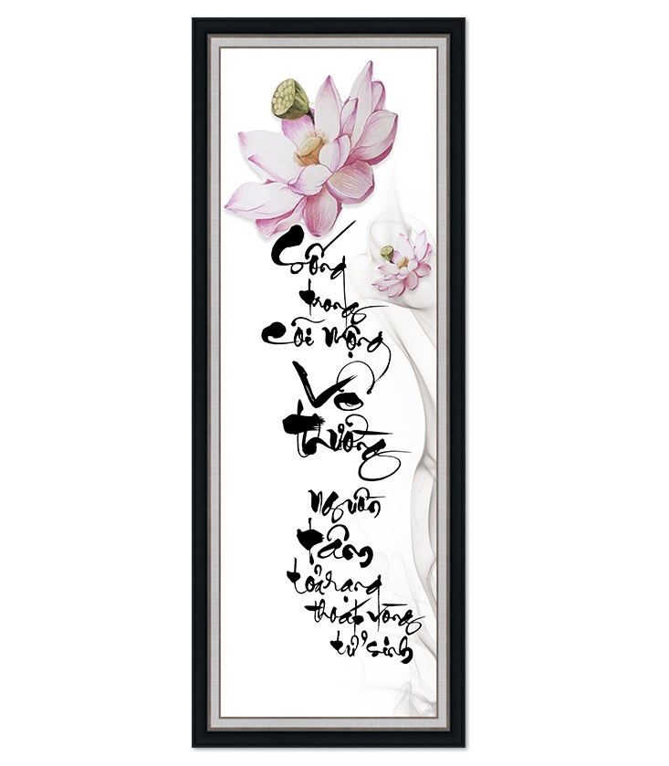 Tranh dán tường khổ dọc VTC thư pháp An nhiên UD0416K Kim sa