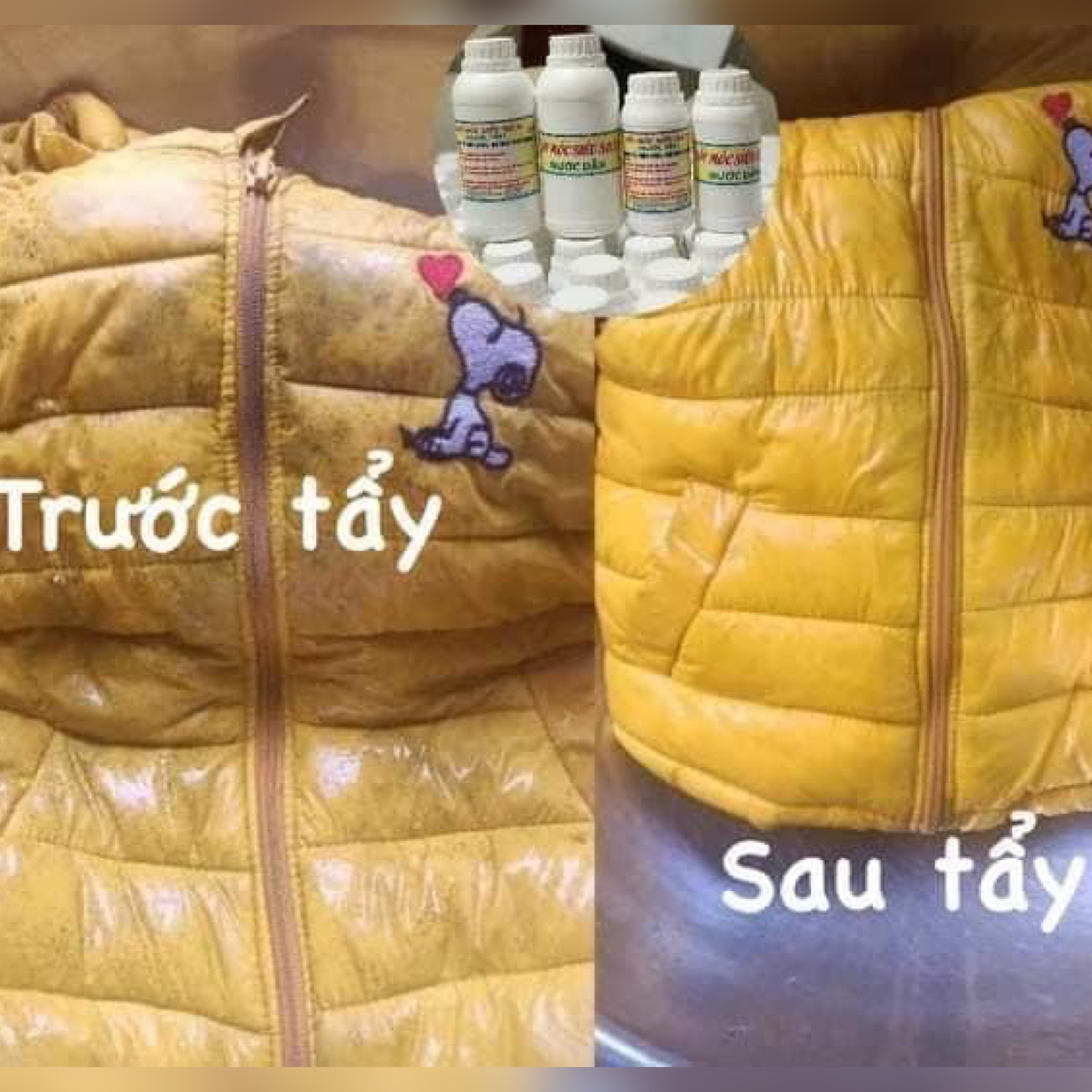 Tẩy mốc quần áo MÀU, Áo Trắng ( KHÔNG MÙI HÔI )