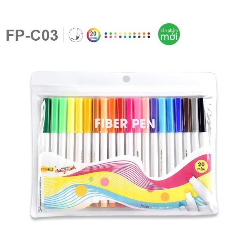 Mua Bộ 20 BÚT LÔNG MÀU Fiber Pen Colokit FP-C03, Bút Viết Calligraphy, Hán Tự, Thư Pháp - TL