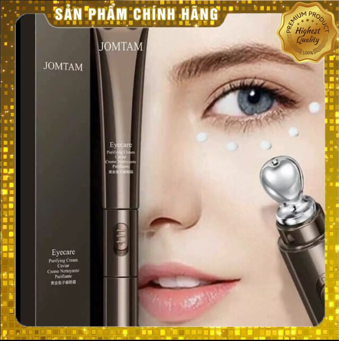 (Chính Hãng) Thanh Lăn Mắt Jomtam Kèm Kem Massage Mắt , Giảm Thâm Quầng Mắt Hiệu Quả