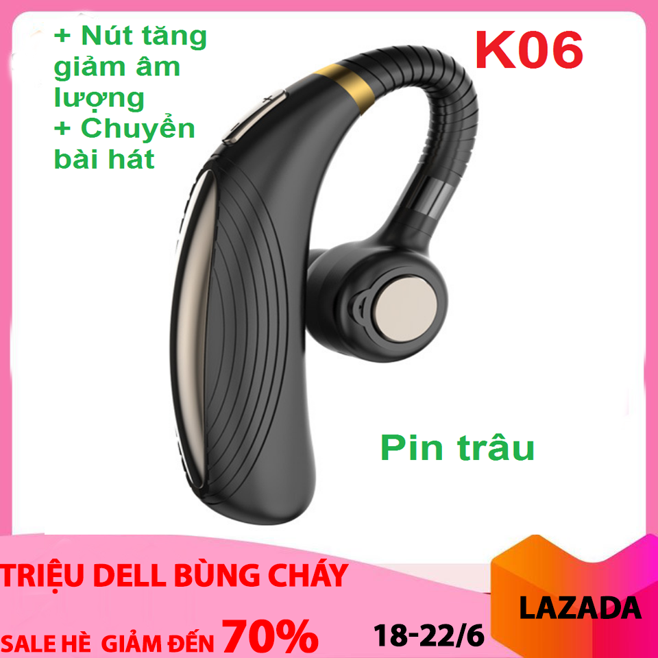 [HCM]Tai phone bluetooth K06 cao cấp - Siêu pin 300mAh (Hàng nhập)
