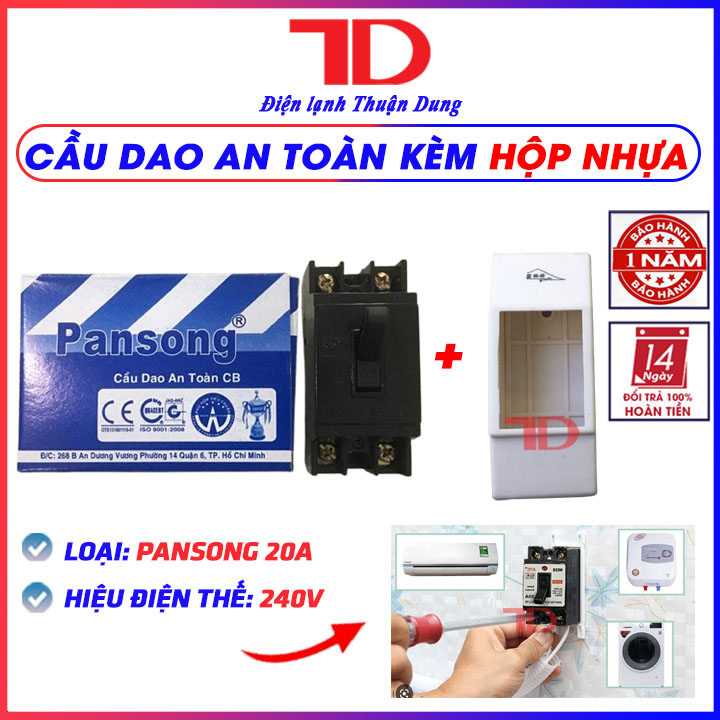Cầu dao an toàn 15A 20A 30A kèm vỏ, không vỏ, Aptomat, Át PANSONG, CB cóc, CB an toàn, Điện Lạnh Thuận Dung