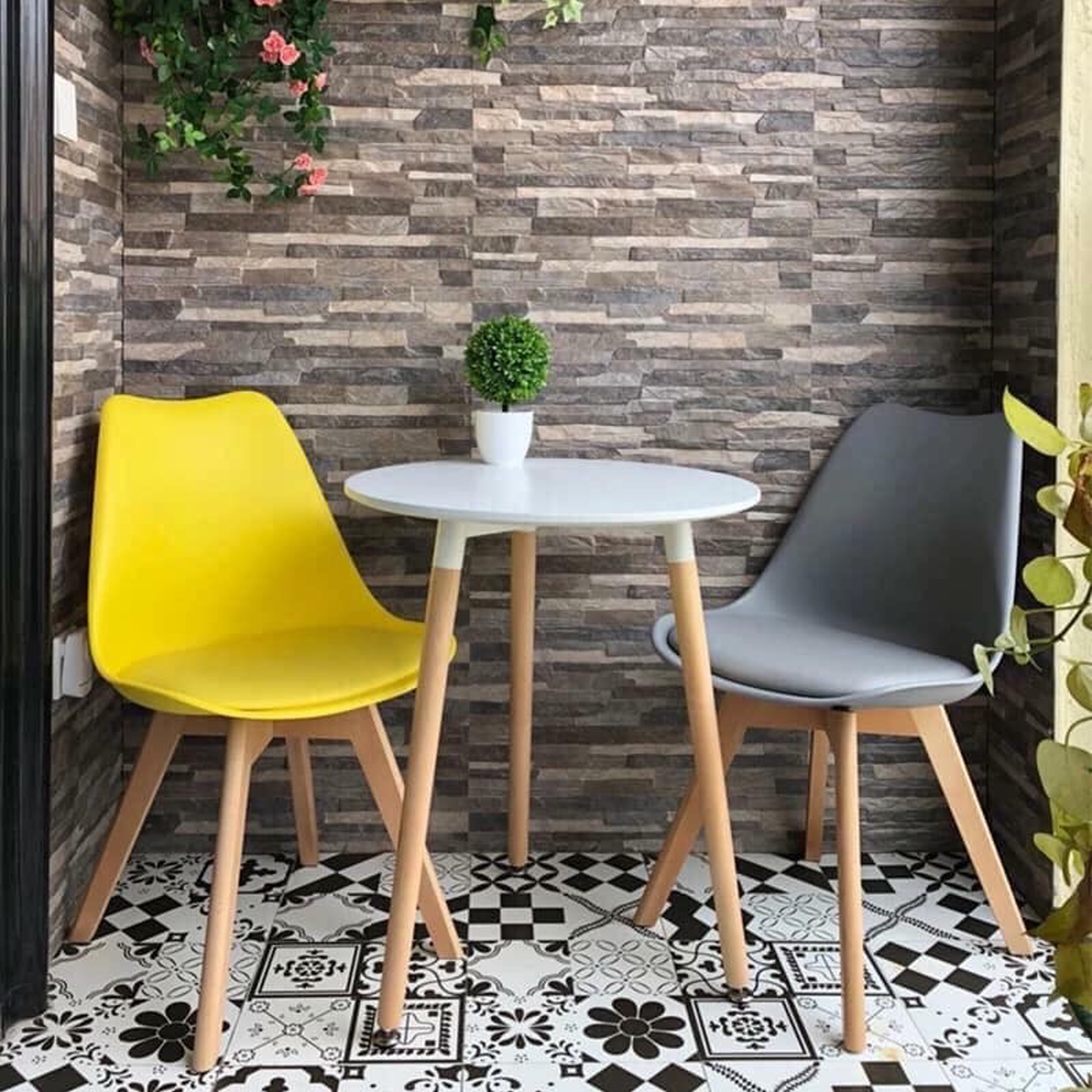 [GHẾ CAFE - GHẾ ĂN] Ghế Eames đệm da