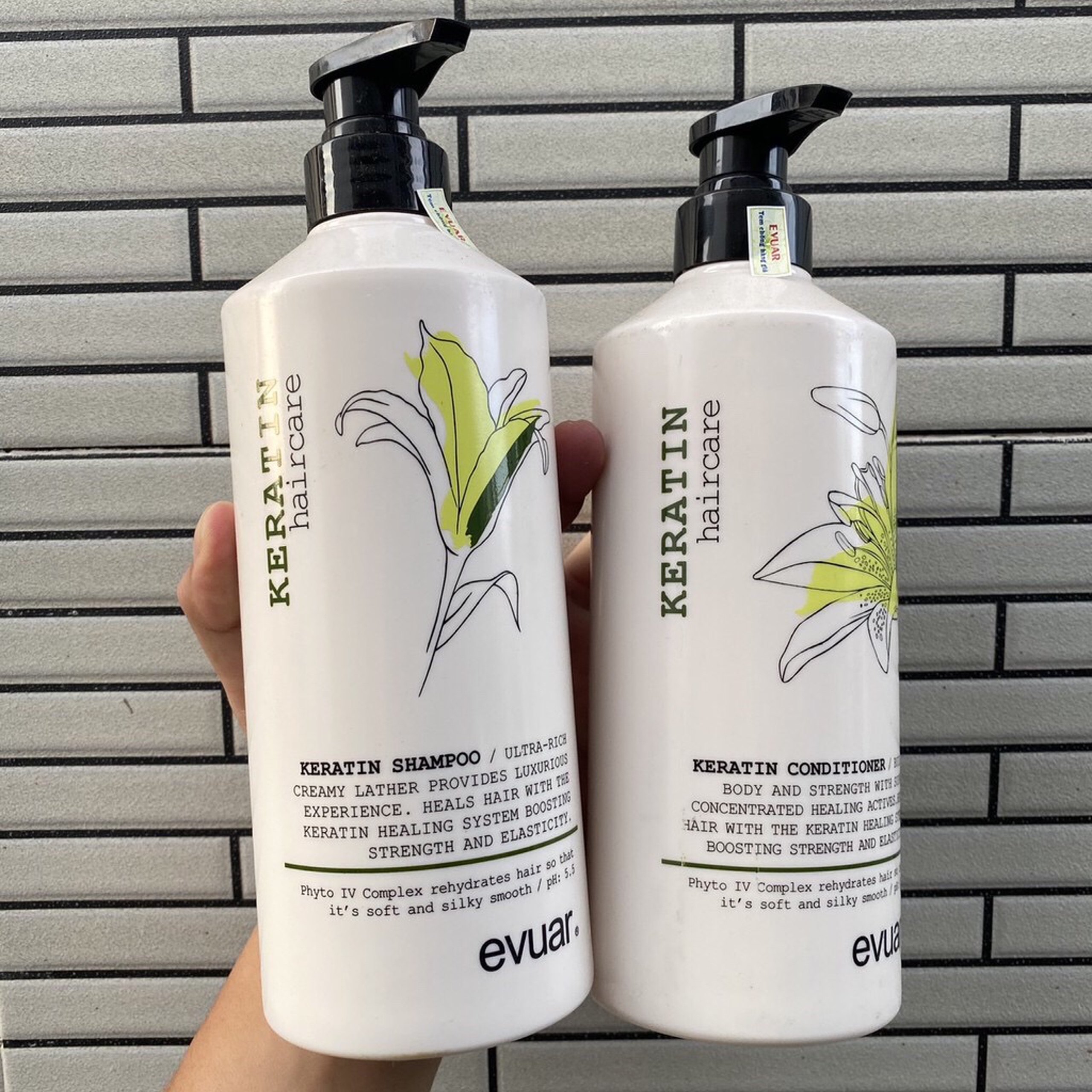 [HCM]Dầu gội xả cao cấp cực mềm mượt tóc Keratin Evuar 758mlx2