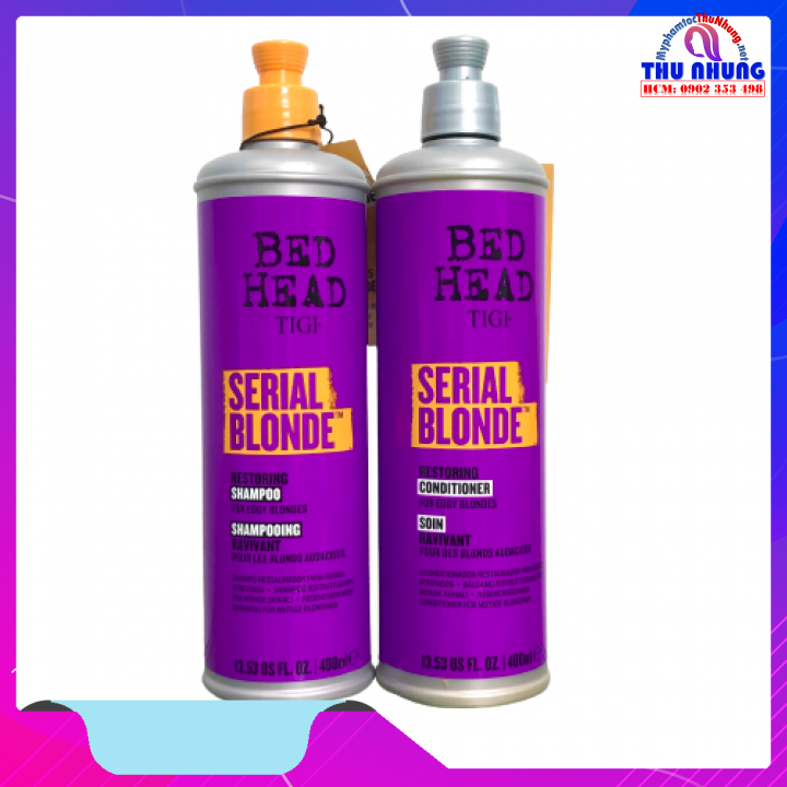 Bộ dầu gội xả tigi bedhead tím serial blonde restoring phục hồi tóc tẩy