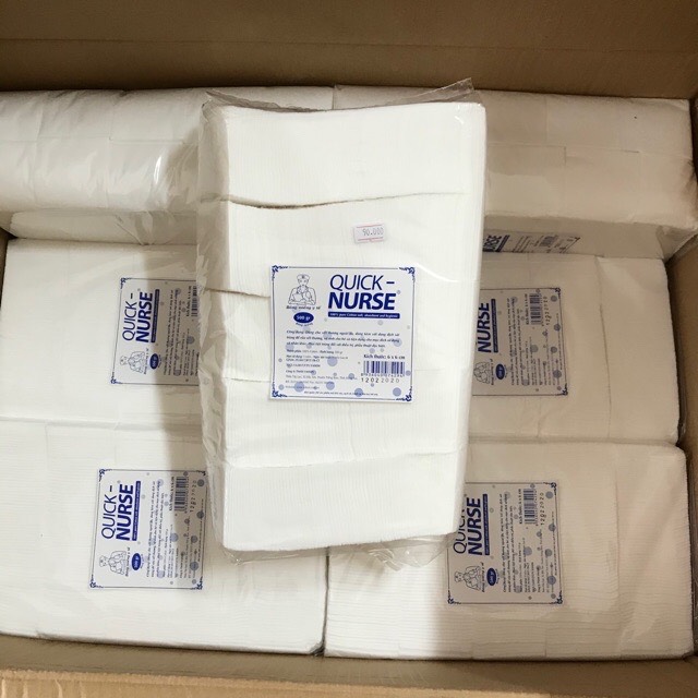 Bông Gòn Cắt Sẵn Quick Nurse 6x6 Cm ( Bịch 500 gram)